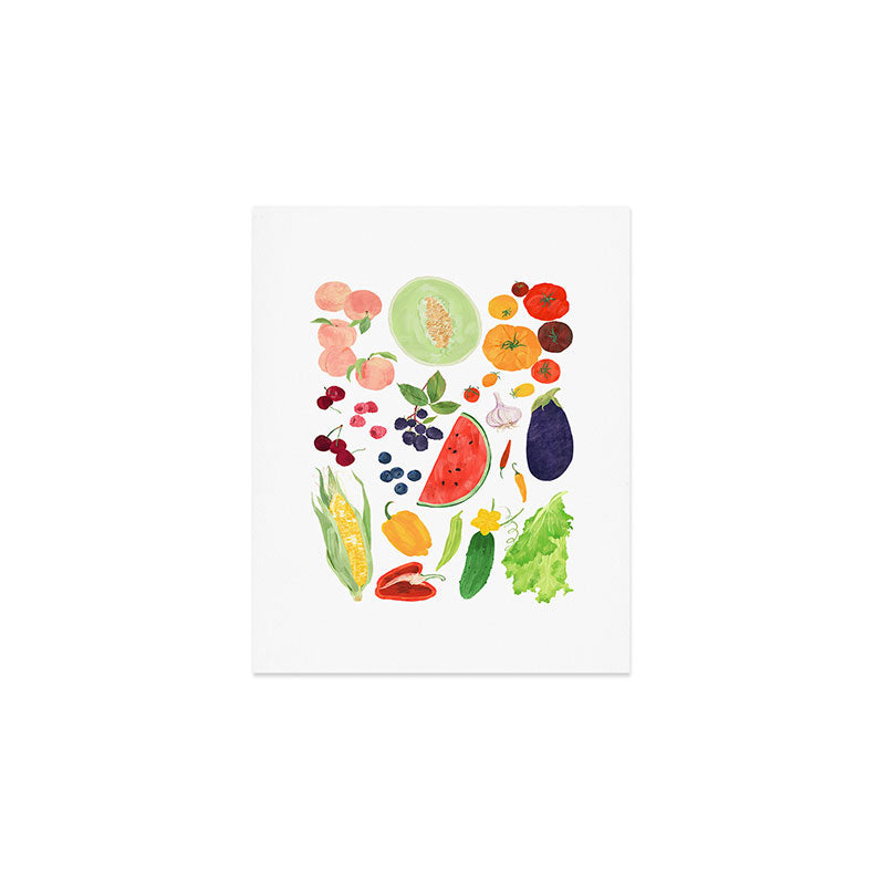 Summer Fruits & Vegetables Art Print Gallery Image 1