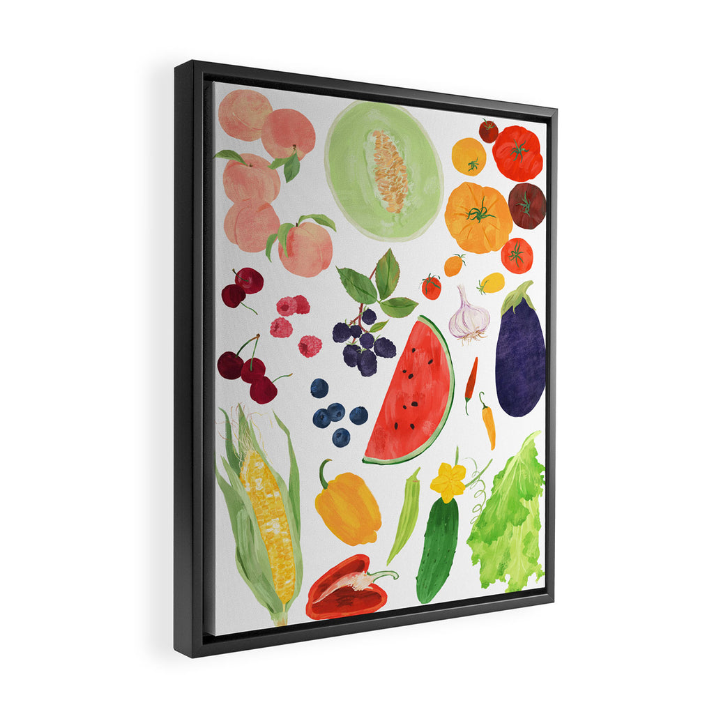 Summer Fruits & Vegetables Framed Canvas Print Gallery Image 2