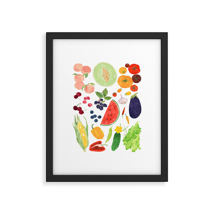 Summer Fruits & Vegetables Framed Art Print Gallery Image 1
