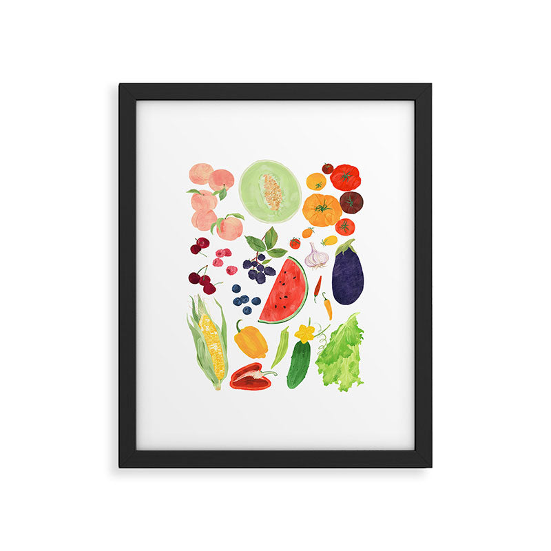 Summer Fruits & Vegetables Framed Art Print Gallery Image 5