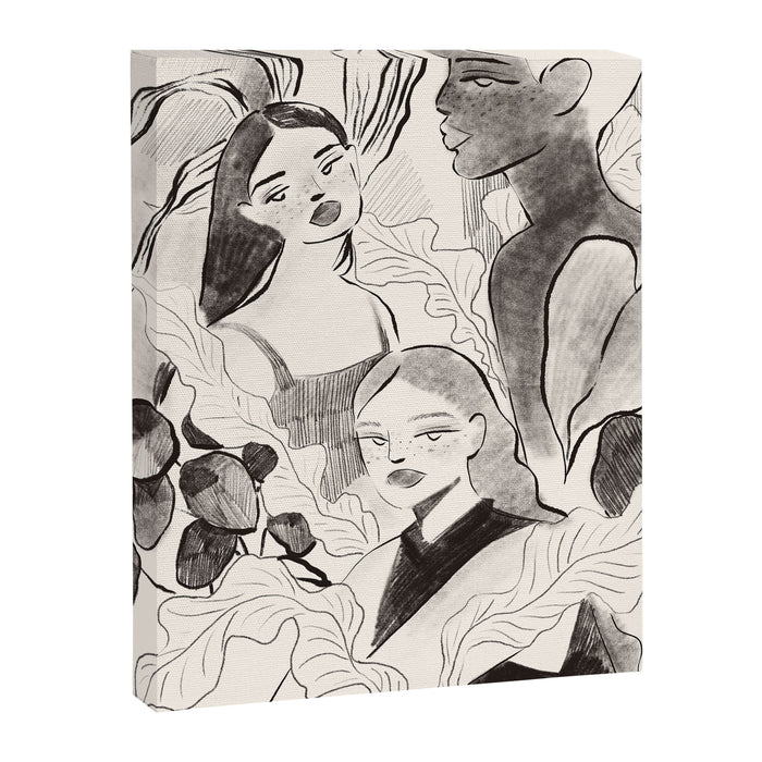 Summer Ladies B&W Canvas Print Gallery Image 1