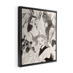 Summer Ladies B&W Framed Canvas Print Gallery Image 2