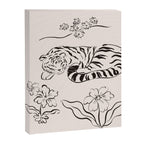 Tiger and Flower Line Art Canvas Print Gallery Image 6