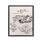 Tiger and Flower Line Art Framed Canvas Print Gallery Image 6