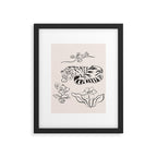 Tiger and Flower Line Art Framed Art Print Gallery Image 5