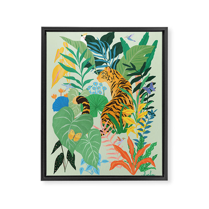 Tiger in Jungle  Framed Canvas Print Gallery Image 1
