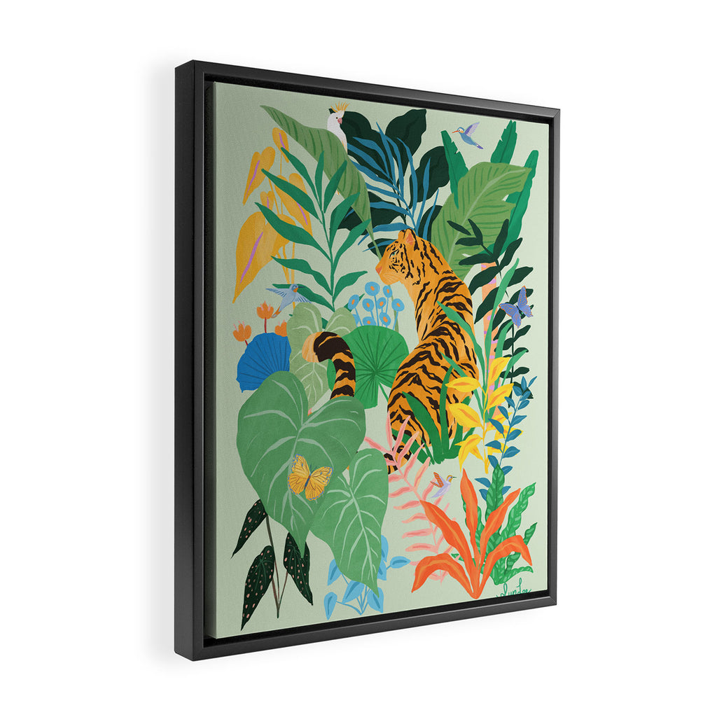 Tiger in Jungle  Framed Canvas Print Gallery Image 2
