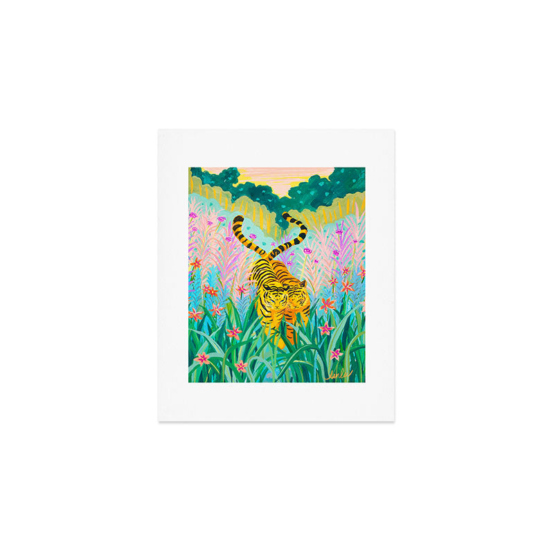 Tigers in Garden Art Print Gallery Image 1