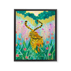 Tigers in Garden Framed Canvas Print Gallery Image 6