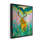 Tigers in Garden Framed Canvas Print Gallery Image 2