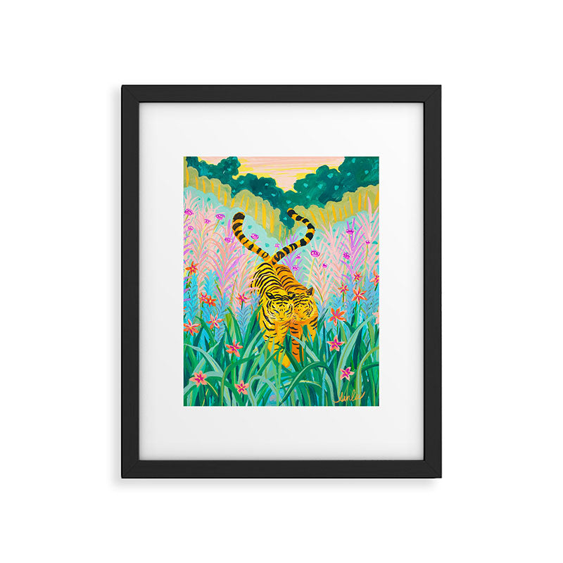 Tigers in Garden Framed Art Print Gallery Image 4