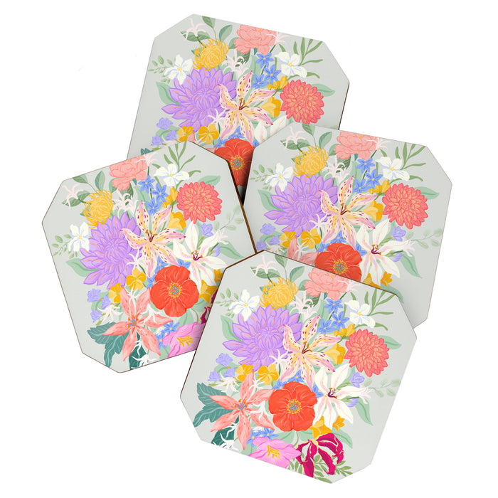Vivid Exotic Flowers  Coaster Gallery Image 1