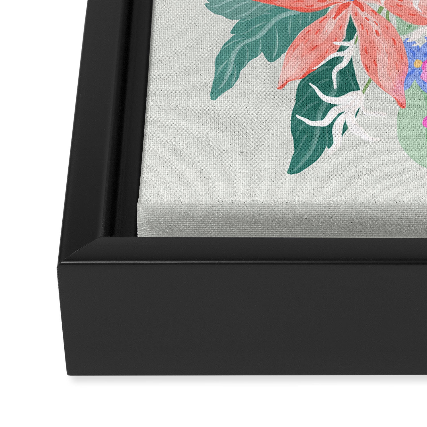 Vivid Exotic Flowers  Framed Canvas Print Gallery Image 3