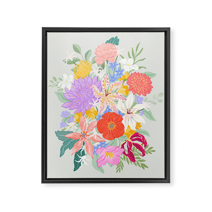 Vivid Exotic Flowers  Framed Canvas Print Gallery Image 1