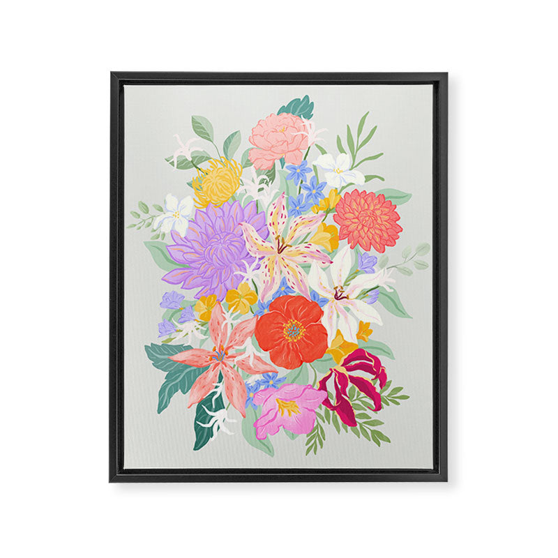 Vivid Exotic Flowers  Framed Canvas Print Gallery Image 6