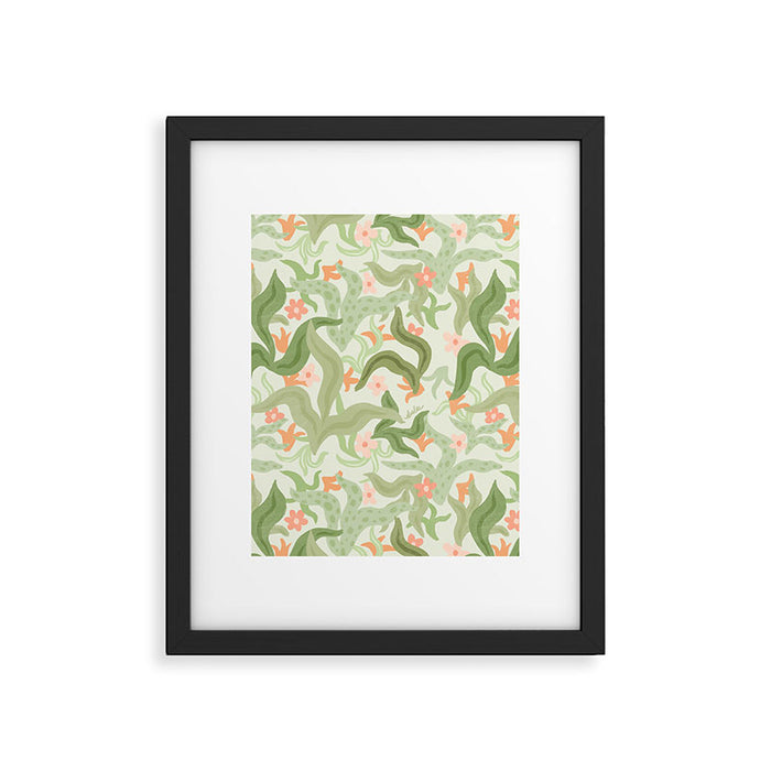 Wavy Plants Pattern Framed Art Print Gallery Image 1