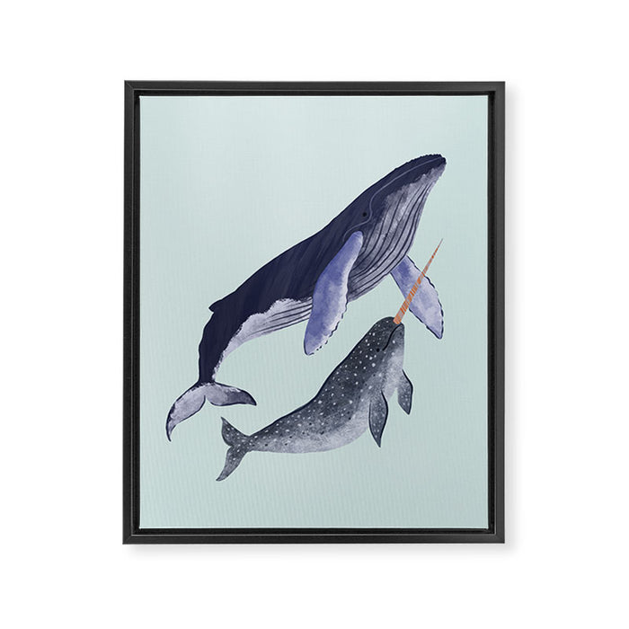 Whales Framed Canvas Print Gallery Image 1