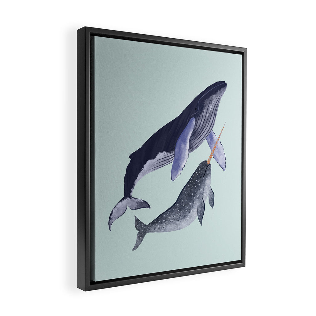 Whales Framed Canvas Print Gallery Image 2