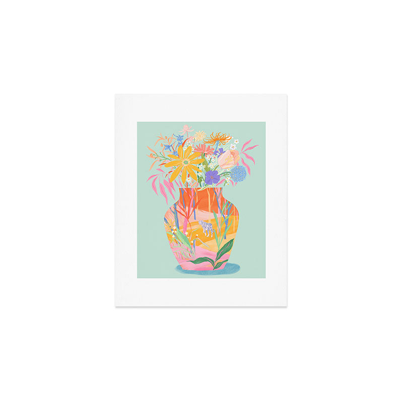 Whimsical Flower Vase Art Print Gallery Image 1
