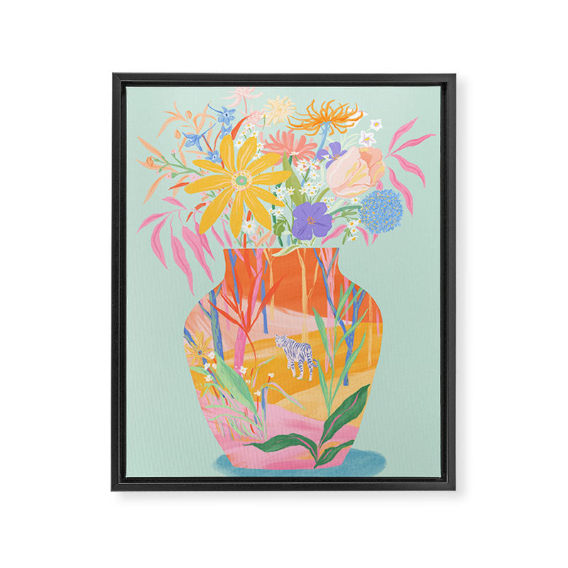 Whimsical Flower Vase Framed Canvas Print Gallery Image 6