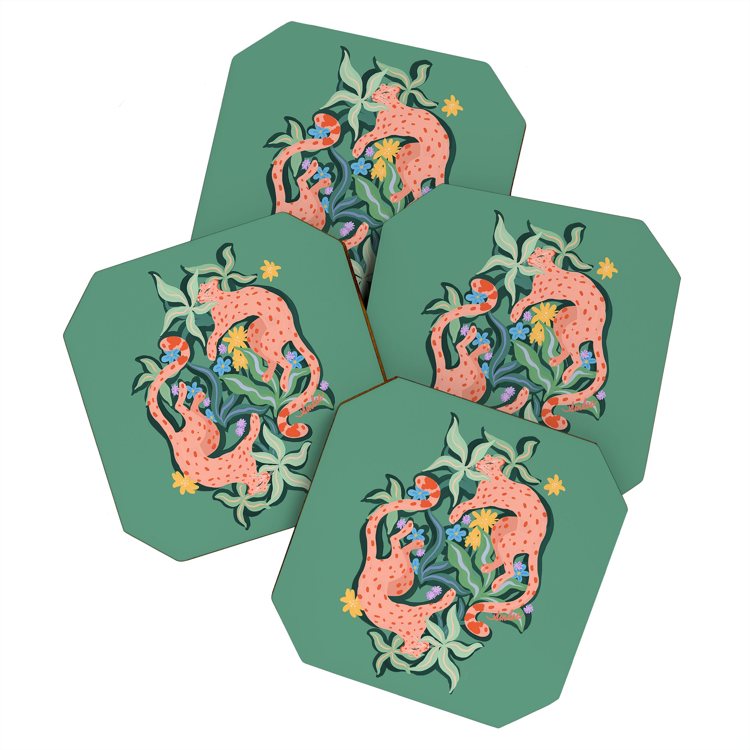 Wild Blush Cheetahs Coaster Gallery Image 1