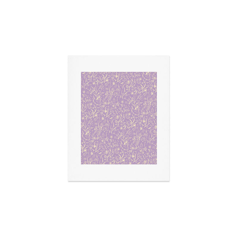 Wild Garden Drawing (Lilac) Art Print Gallery Image 1