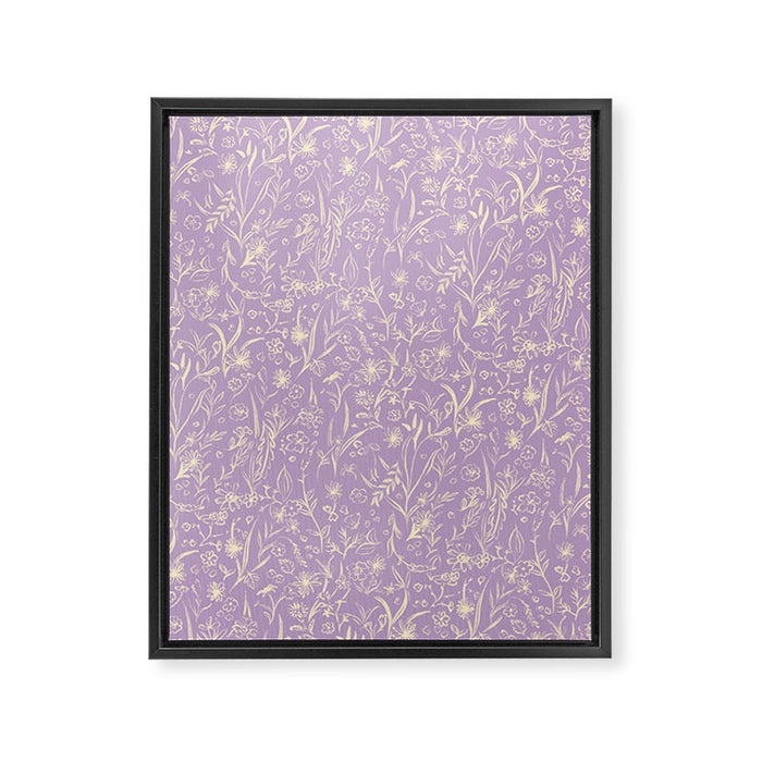 Wild Garden Drawing (Lilac) Framed Canvas Print Gallery Image 1