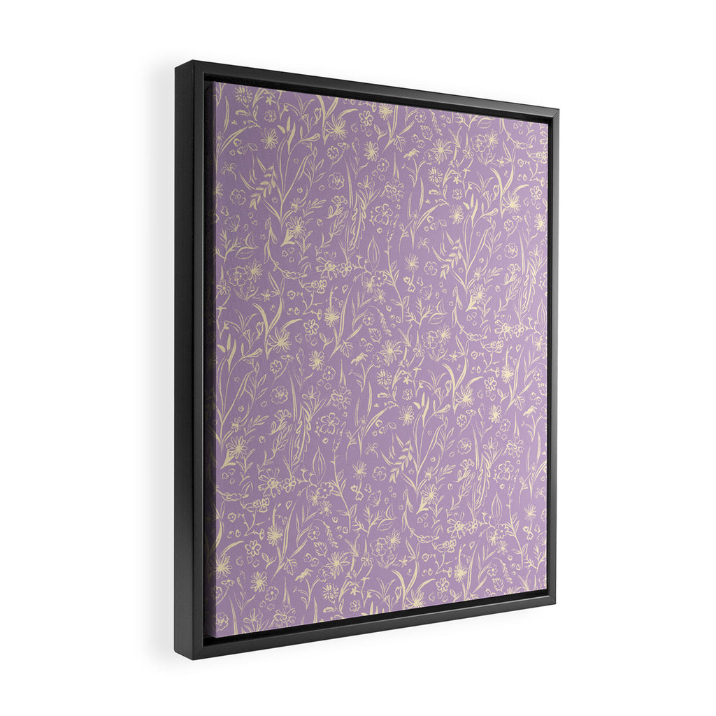 Wild Garden Drawing (Lilac) Framed Canvas Print Gallery Image 2