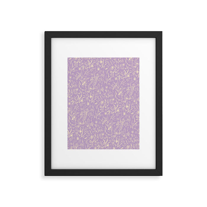 Wild Garden Drawing (Lilac) Framed Art Print Gallery Image 1