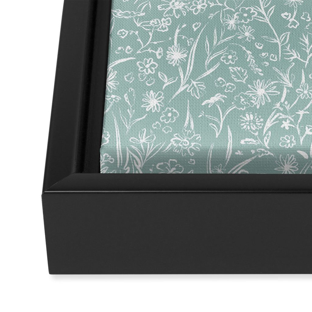 Wild Garden Drawing (Pale Blue) Framed Canvas Print Gallery Image 3