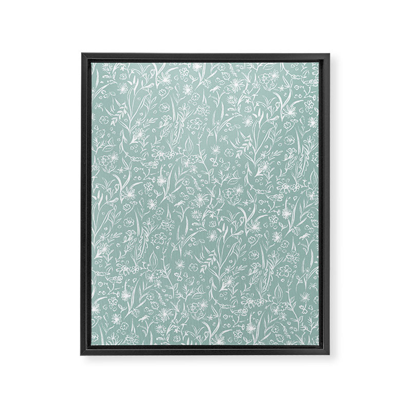Wild Garden Drawing (Pale Blue) Framed Canvas Print Gallery Image 8