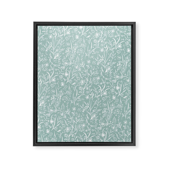 Wild Garden Drawing (Pale Blue) Framed Canvas Print Gallery Image 1