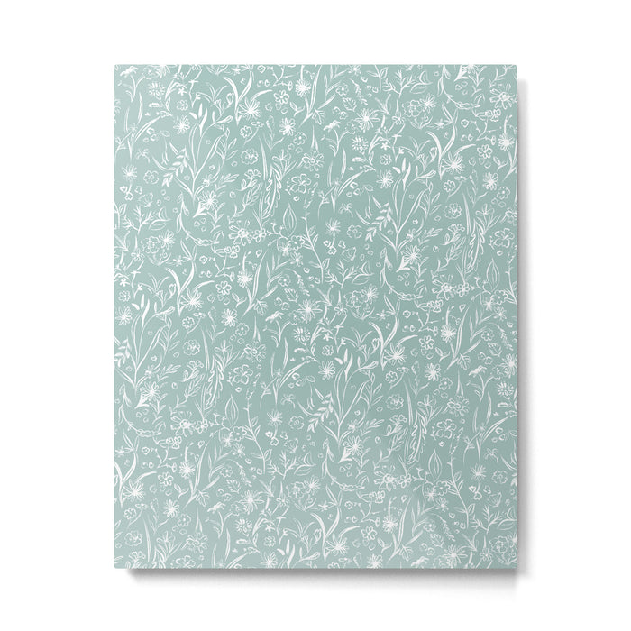 Wild Garden Drawing (Pale Blue) Metal Print Gallery Image 1