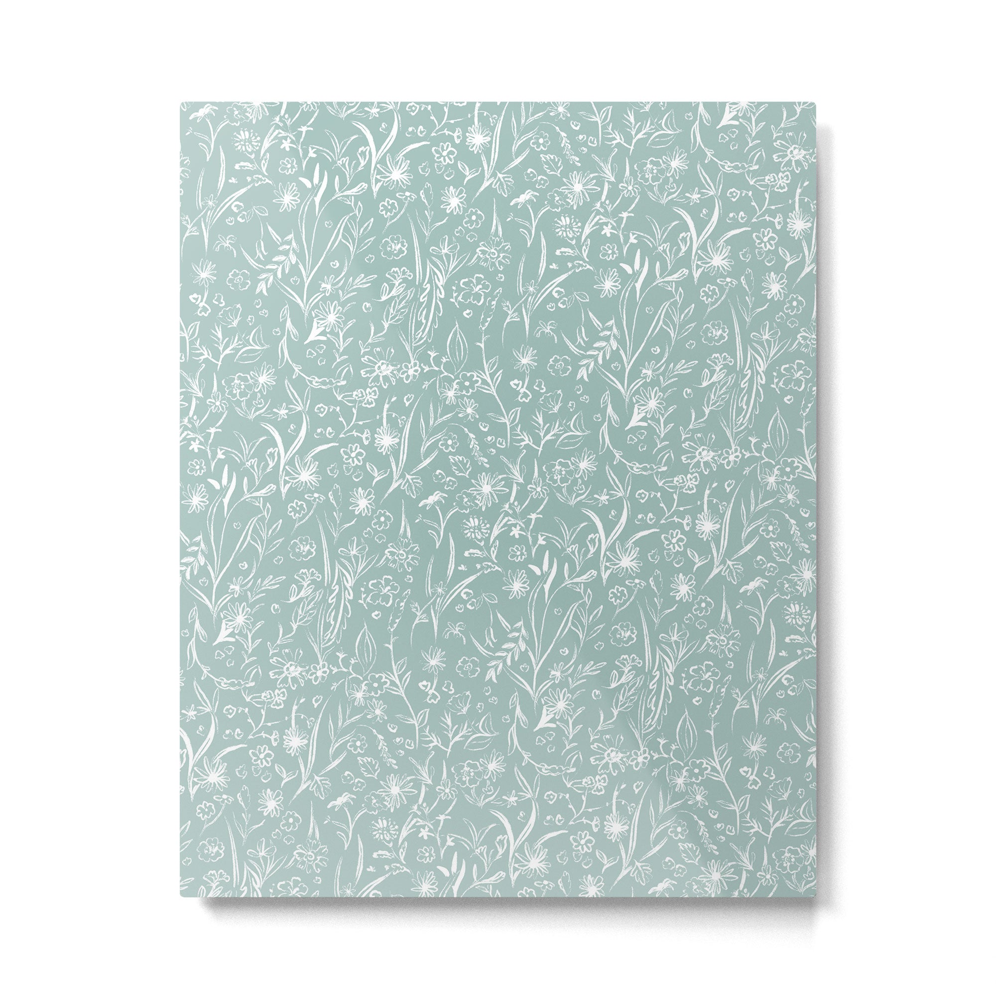 Wild Garden Drawing (Pale Blue) Metal Print Gallery Image 6