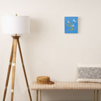 Willow Plants and Birds (blue) Canvas Print Gallery Image 2