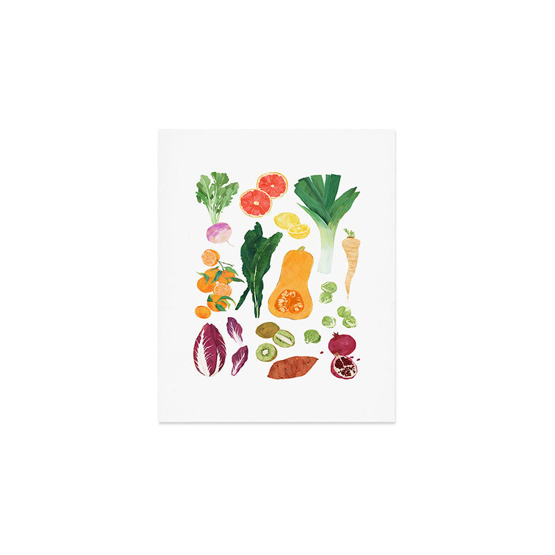 Winter Fruits & Vegetables  Art Print Gallery Image 1