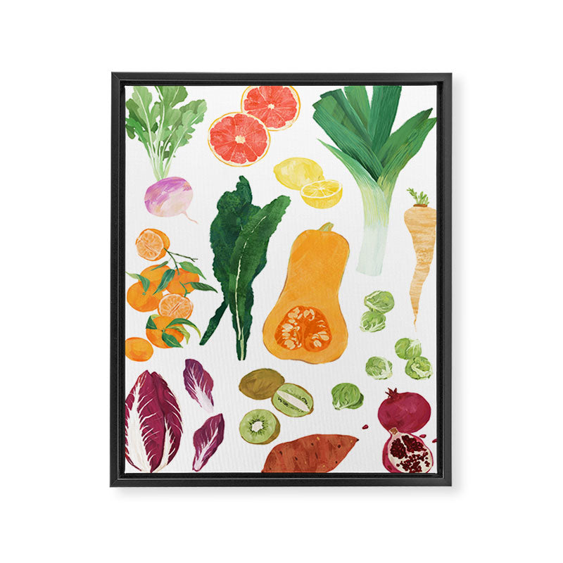 Winter Fruits & Vegetables  Framed Canvas Print Gallery Image 6