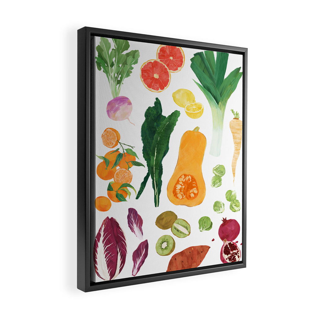 Winter Fruits & Vegetables  Framed Canvas Print Gallery Image 2