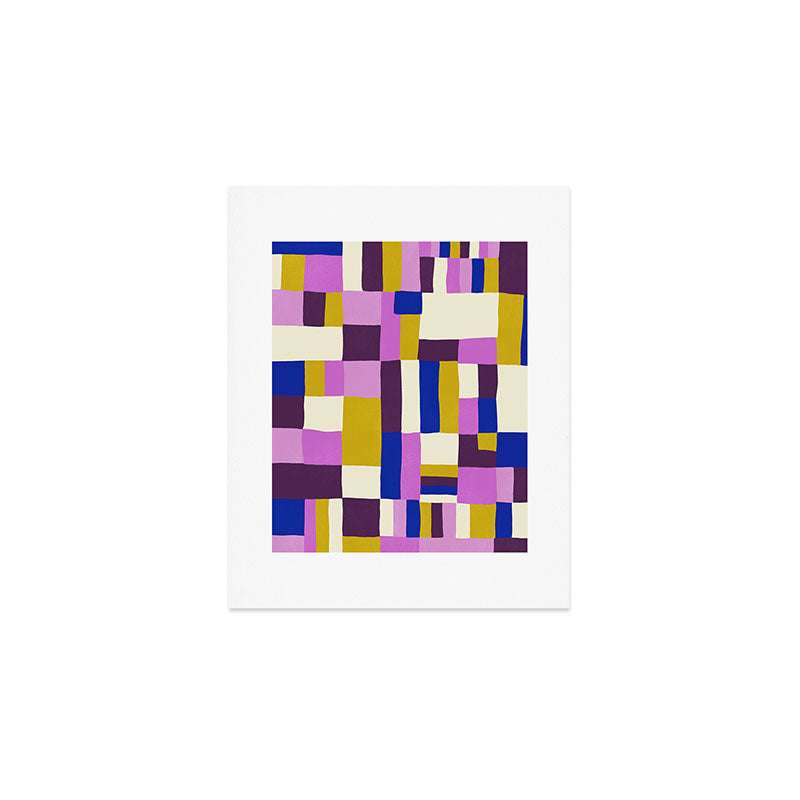 Abstract quilt, purple Art Print Gallery Image 1