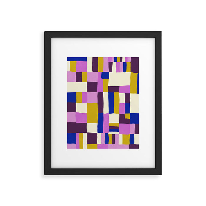 Abstract quilt, purple Framed Art Print Gallery Image 1