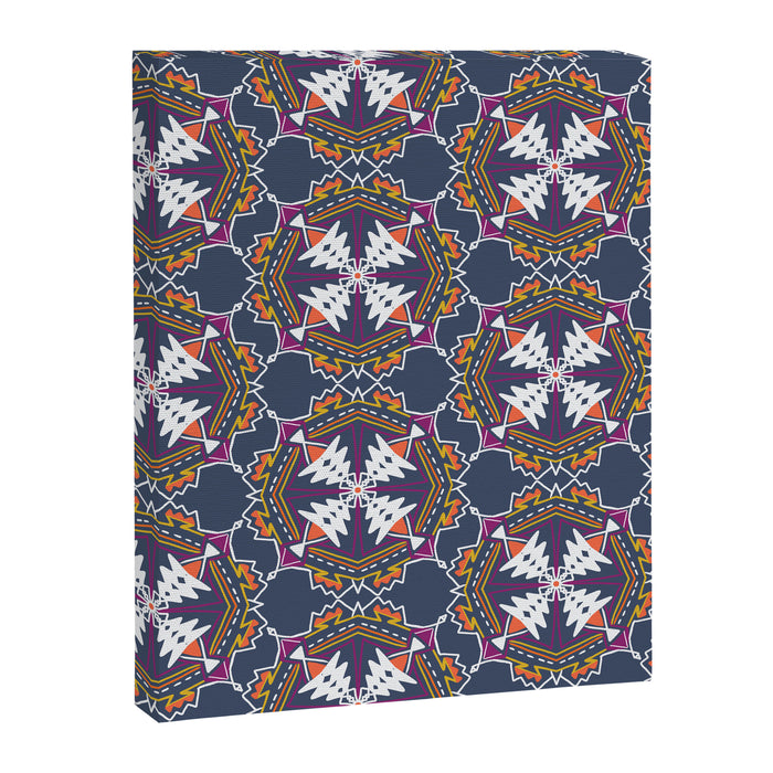 apache, tribal pattern in grey Canvas Print Gallery Image 1