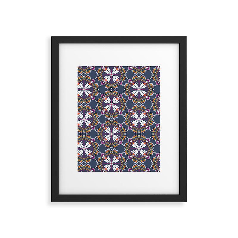 apache, tribal pattern in grey Framed Art Print Gallery Image 6