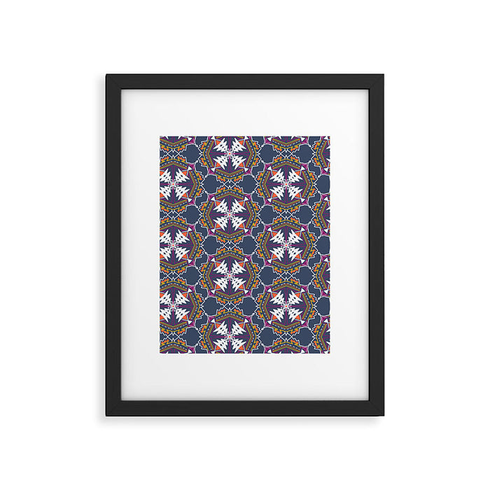 apache, tribal pattern in grey Framed Art Print Gallery Image 1