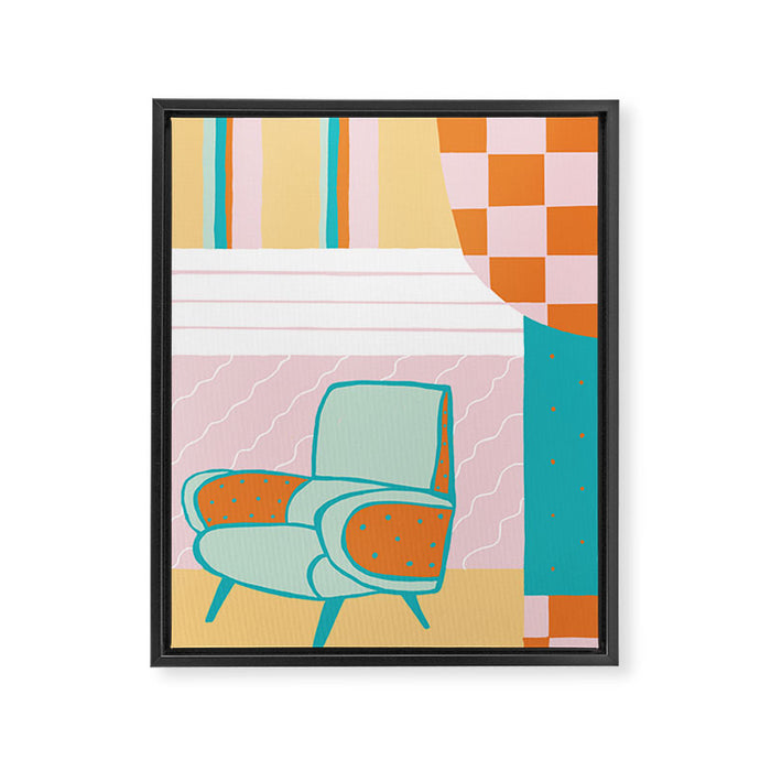 Atomic Lounge Framed Canvas Print Gallery Image 1