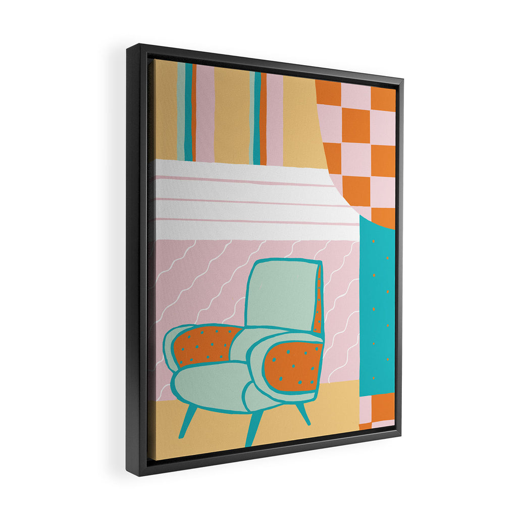 Atomic Lounge Framed Canvas Print Gallery Image 2