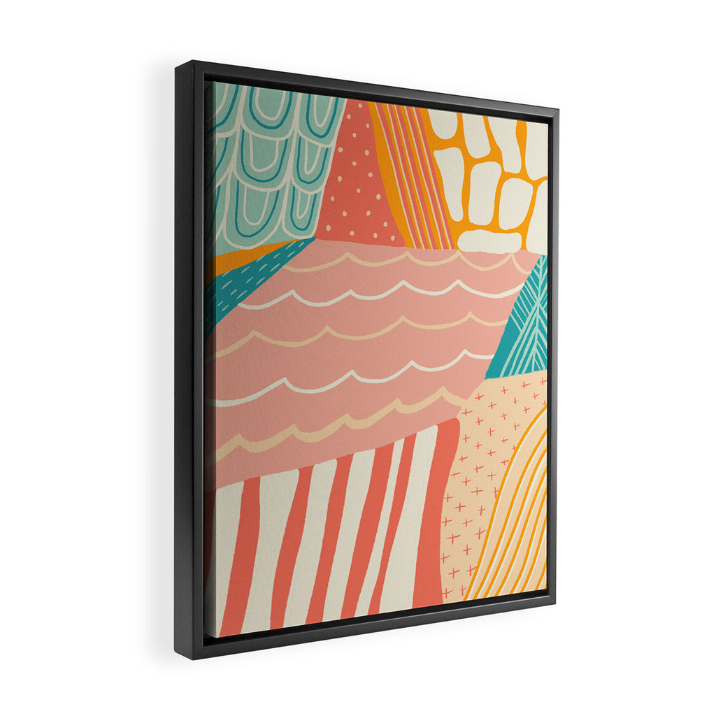 beach quilt Framed Canvas Print Gallery Image 2
