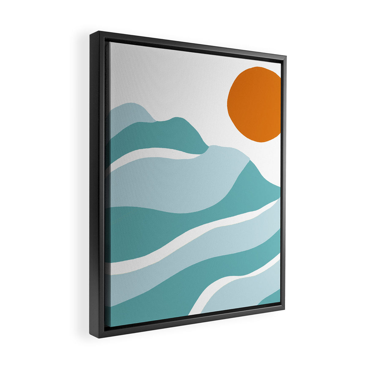 blue mountain sunset Framed Canvas Print Gallery Image 2