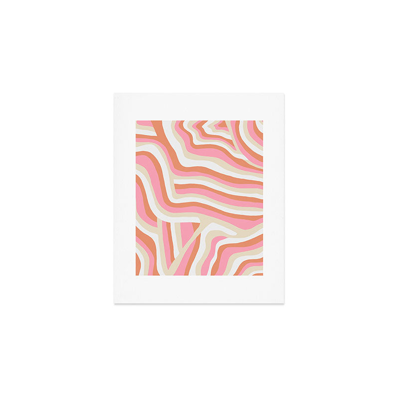 bubblegum pink zebra stripes Art Print Gallery Image 1