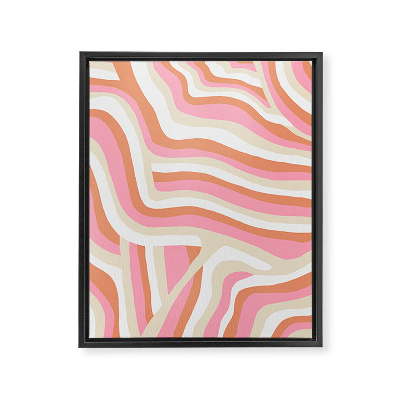 bubblegum pink zebra stripes Framed Canvas Print Gallery Image 8
