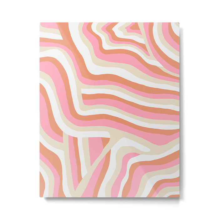 bubblegum pink zebra stripes Metal Print Gallery Image 1